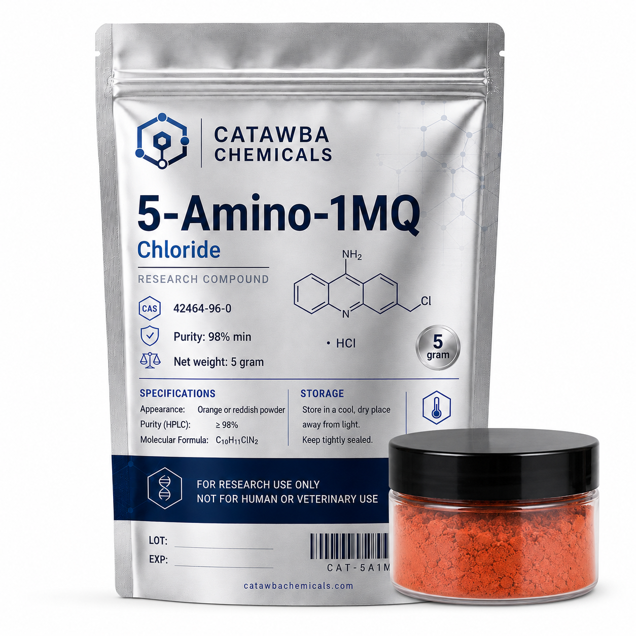5-Amino-1MQ, 5-Amino-1-methylquinolinium Chloride Powder, CAS 42464-96-0